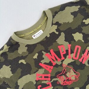 CHAMPION MENS MESH CAMO PULLOVER CREW NECK SWEATSHIRT SIZE LARGE